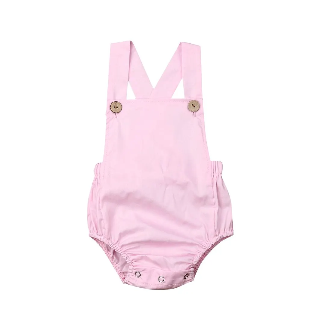 2019 Baby Summer Clothing 0-3Y Newborn Infant Baby Boy Girl Cotton Bodysuit Striped Solid Casual Jumpsuit Outfits Sunsuit