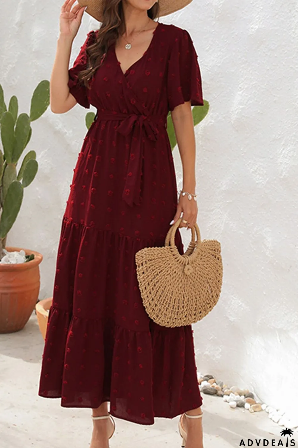 Women's Elegant V Neck High Waist Camisole Casual Fashion Maxi Dress
