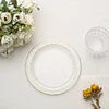 10 Pack | 7.5" Clear Hammered Design Plastic Dessert / Appetizer Plates With Gold Rim