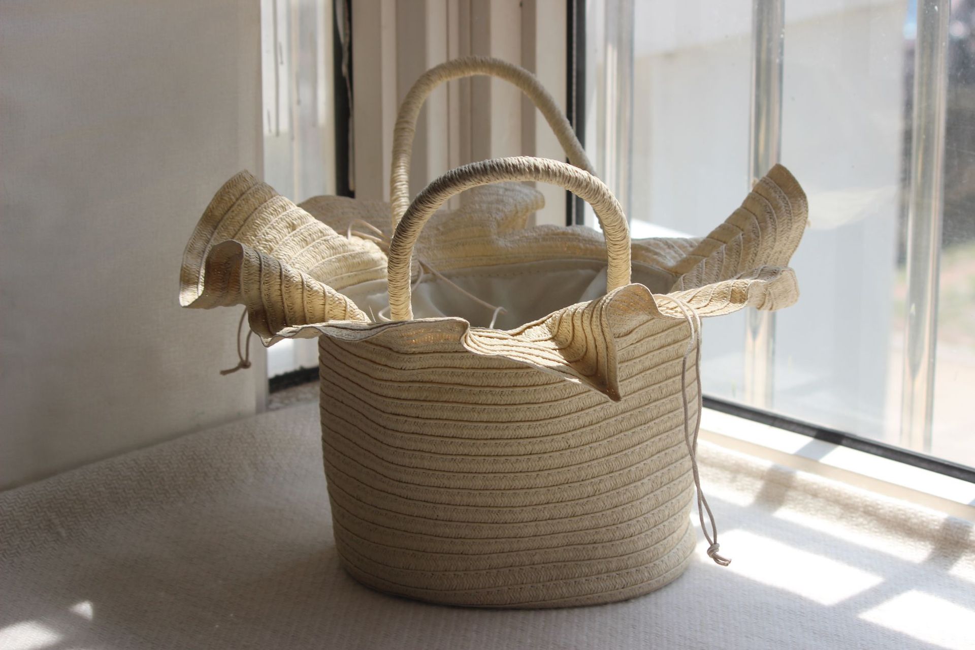 New popular thin paper braided hat bag