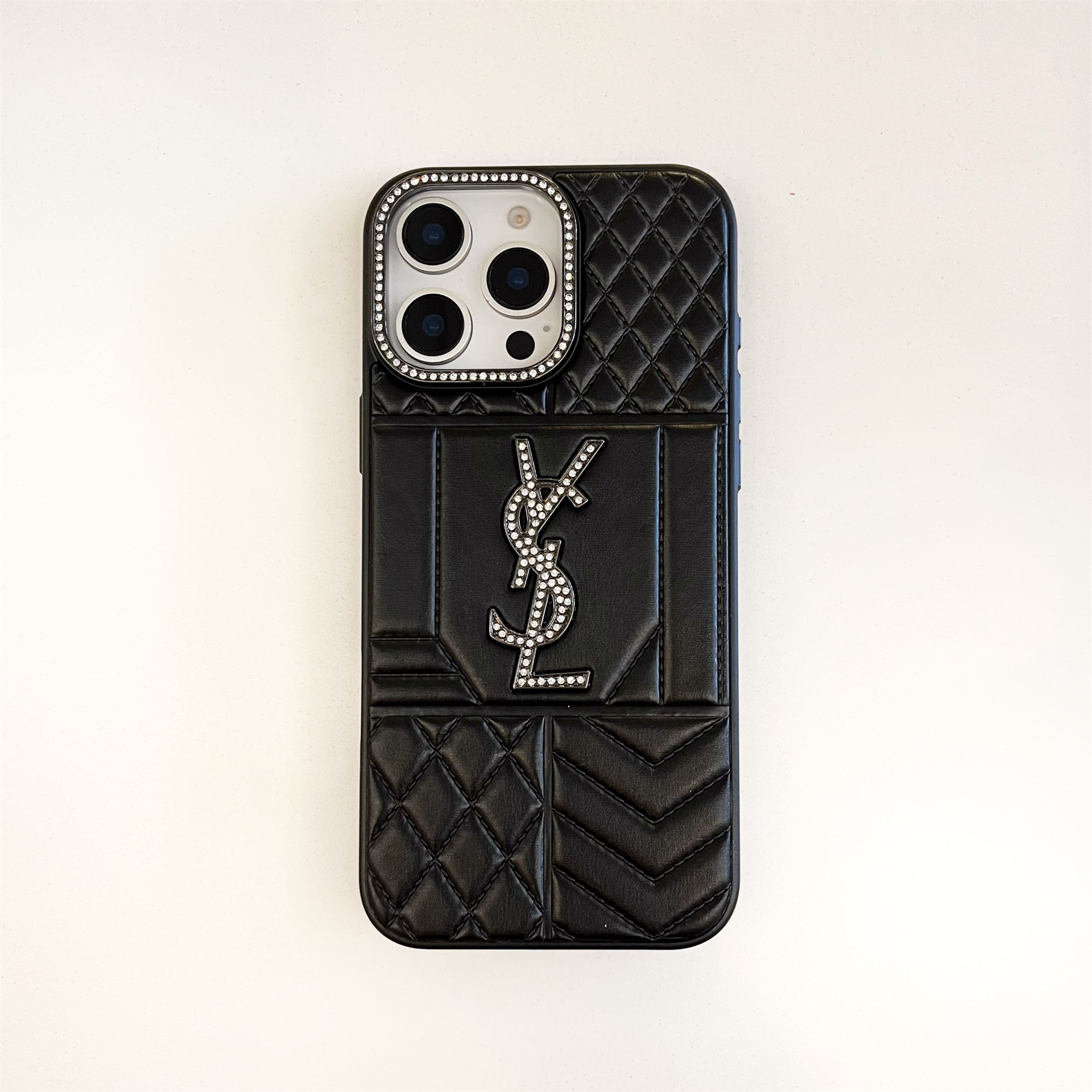 YSL New Lambskin Shiny Diamond Eye-catching Apple iPhone Case