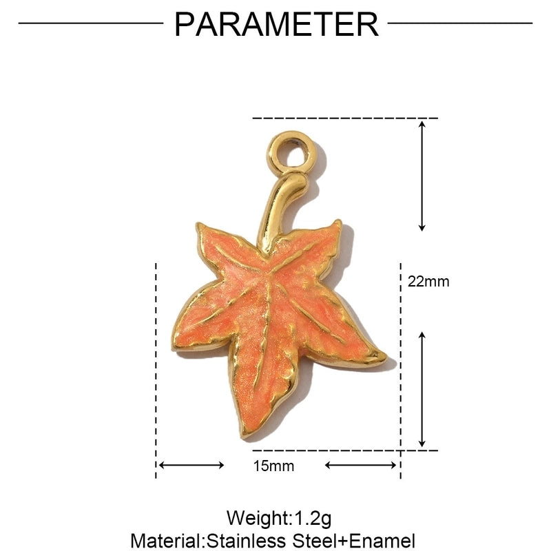 3 PCS/Package 8 * 20mm 304 Stainless Steel Leaf Flower Pendant Jewelry Accessories