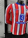 2024/2025 Atletico Madrid Player Version Long Sleeves Home Football Jersey 1:1 Thai Quality