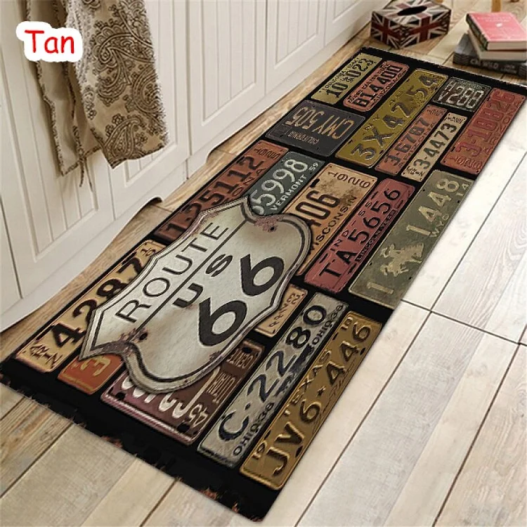 Route 66 Design Kitchen Floor Mat Entrance Doormat Home Decor Carpet for Living Room Bedroom Rugs Anti-slip Bath Mat