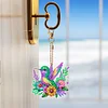 (US Local)6Pcs Double Sided Special Shaped Hummingbird Diamond Painting Keychain Decor