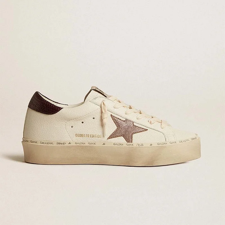 Golden Goose Hi Star Donna LTD de napa con estrella brillante y refuerzo del talón con estampado de lagarto