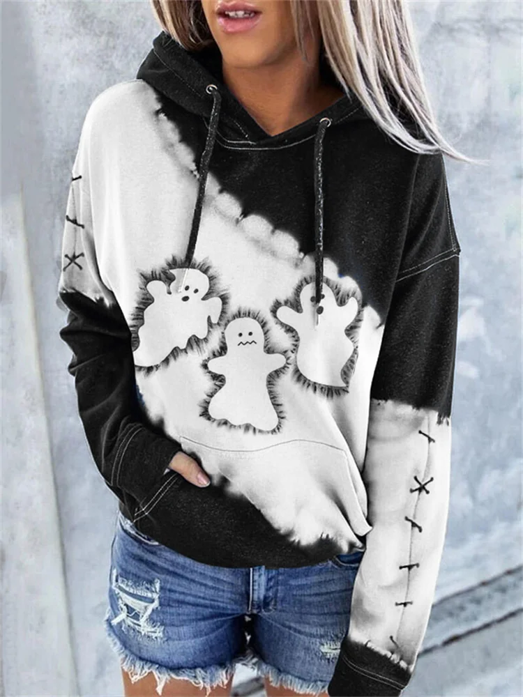 Halloween Lovely Ghosts Tie Dye Hoodie