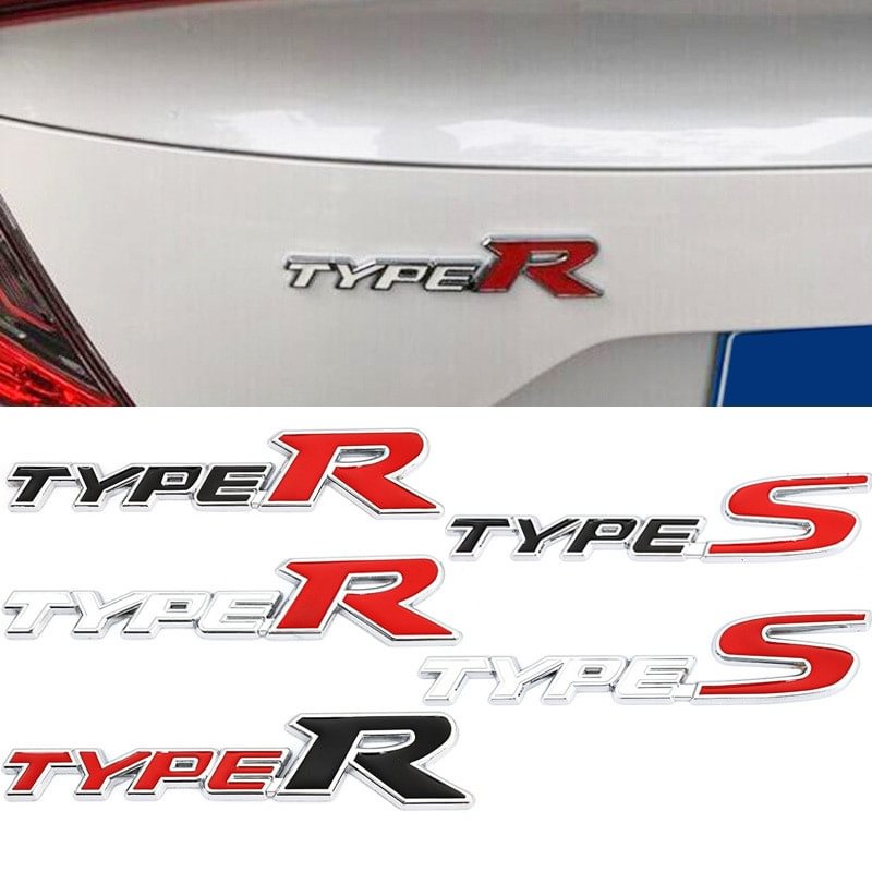 Metal Stickers Decals Front Hood Grill Emblem for Honda Type R Racing Type S voiturehub dxncar