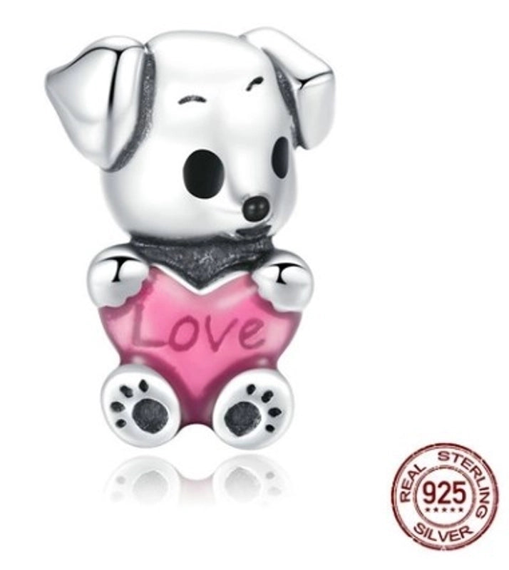 Minimalist Classic Style Heart Shape Sterling Silver Enamel Charms Jewelry Accessories