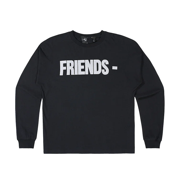Vlone Sweatshirt Life Friends Printing Men's and Women's Long Sleeves Loose Casual Fashionable Hip Hop Style