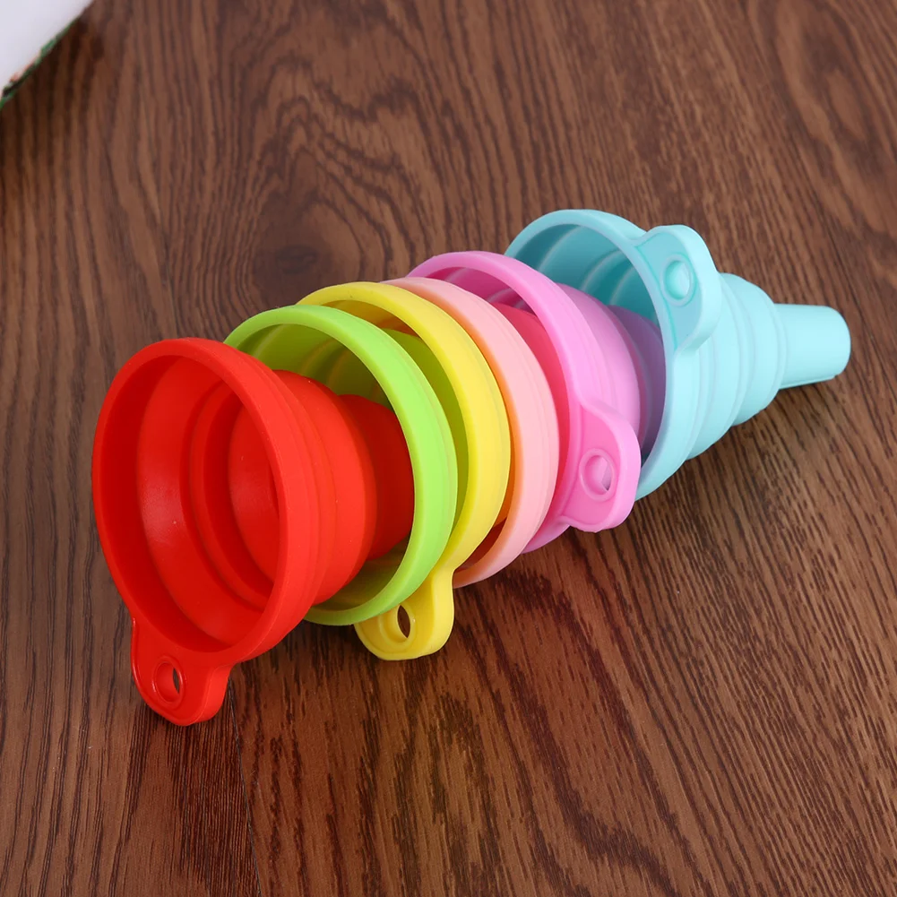 Protable Foldable Mini Silicone Funnel Hopper Kitchen Water Filler Tool