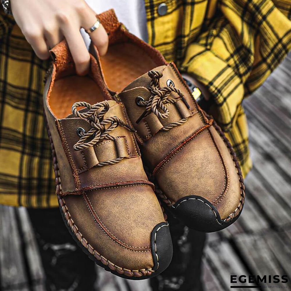 Men's Fashion Business Spliced Laced Casual Leather Shoes | EGEMISS