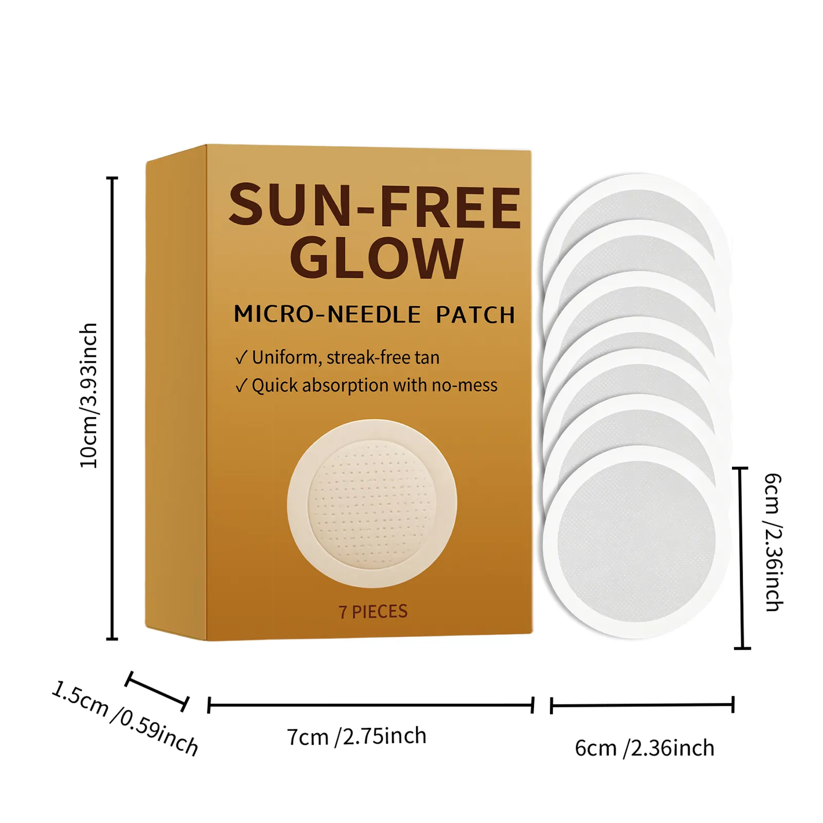 Facial tanning microneedle patches