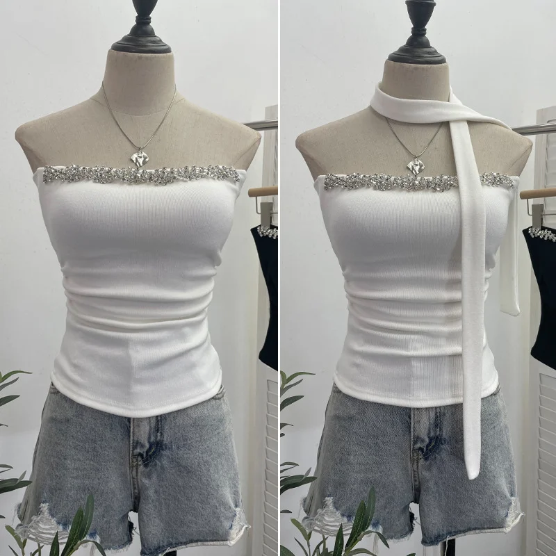 Nigikala Nigikala Shooting Around The Neck Fluttering Heavy Industry Nail Drill Chest Sleeveless Top With Chest Pad Short Cash Folding Vest 9198