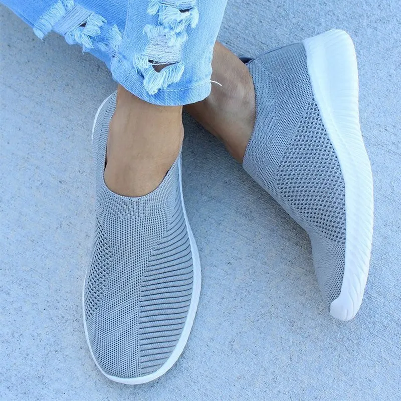 Women Shoes Slip On Women Flats Plus Size 43 Socks Sneakers White Flat Shoes Female Casual Footwear Summer Autumn Zapatos Mujer