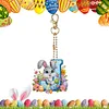 (US Only)PET Double Sided Special Shaped Easter Alphabet DIY Diamond Painting Keychain