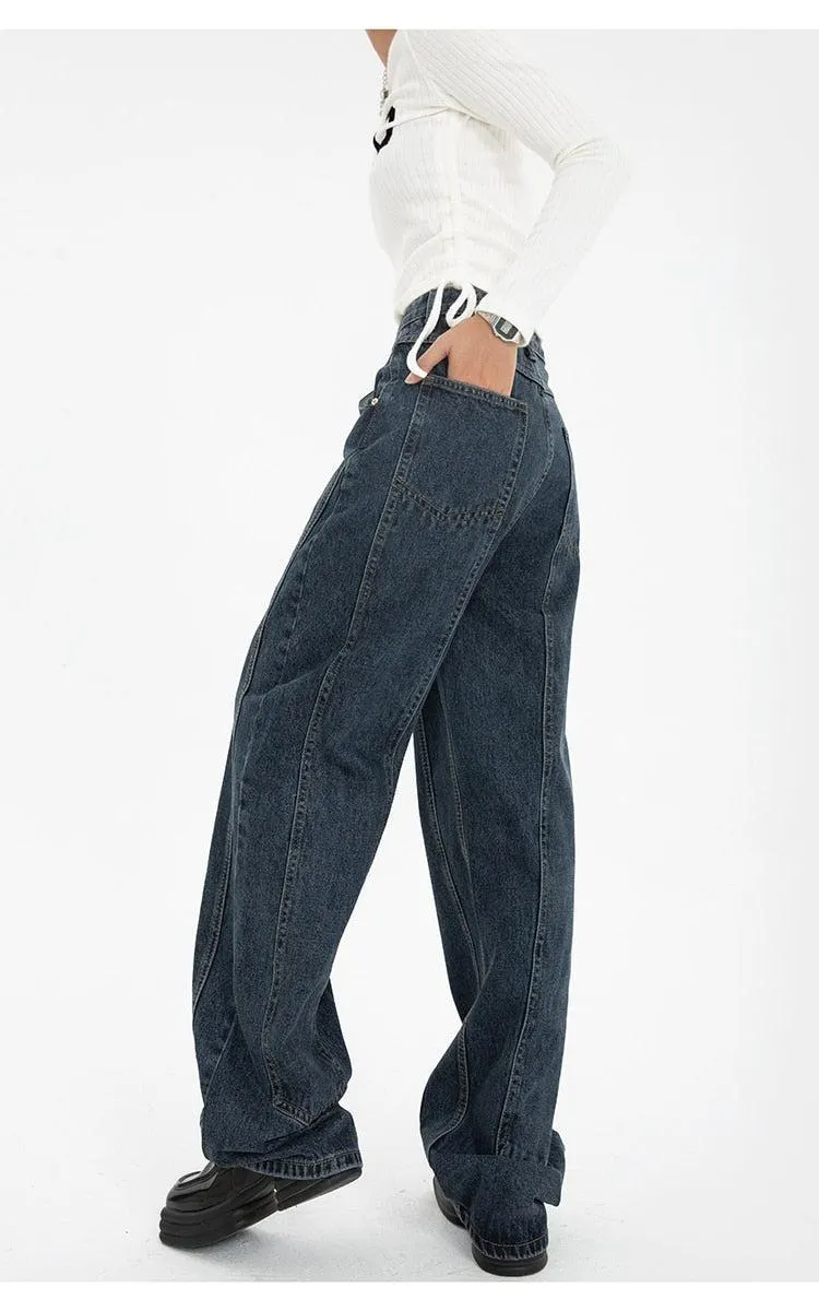 Brownm Waisted Wide Leg Jeans
