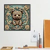 (40*40cm)Flower Bear - Full Round Drill Diamond Painting