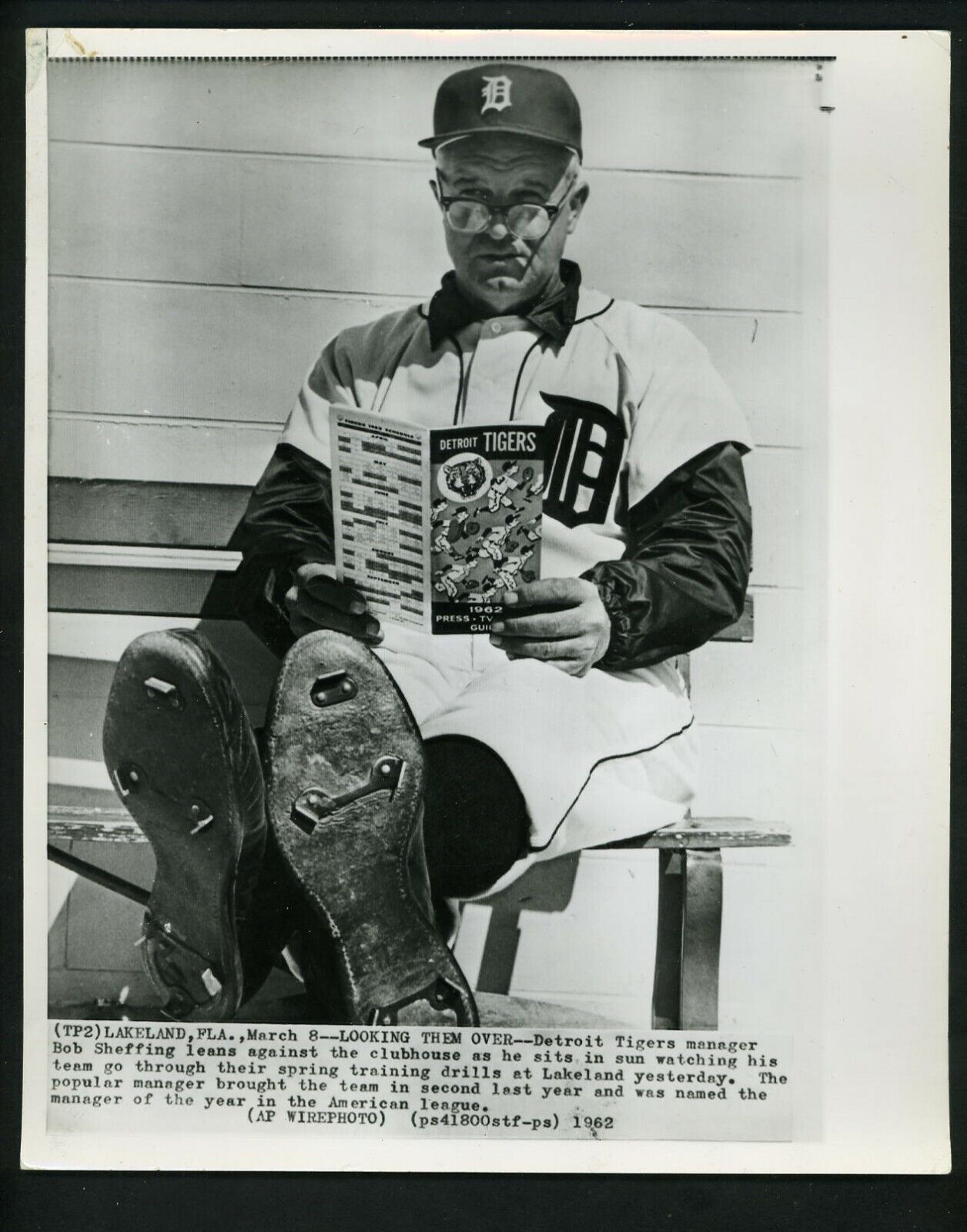 Bob Sheffing Detroit Tigers Spring Training Lakeland Florida 1962 Press Photo Poster painting