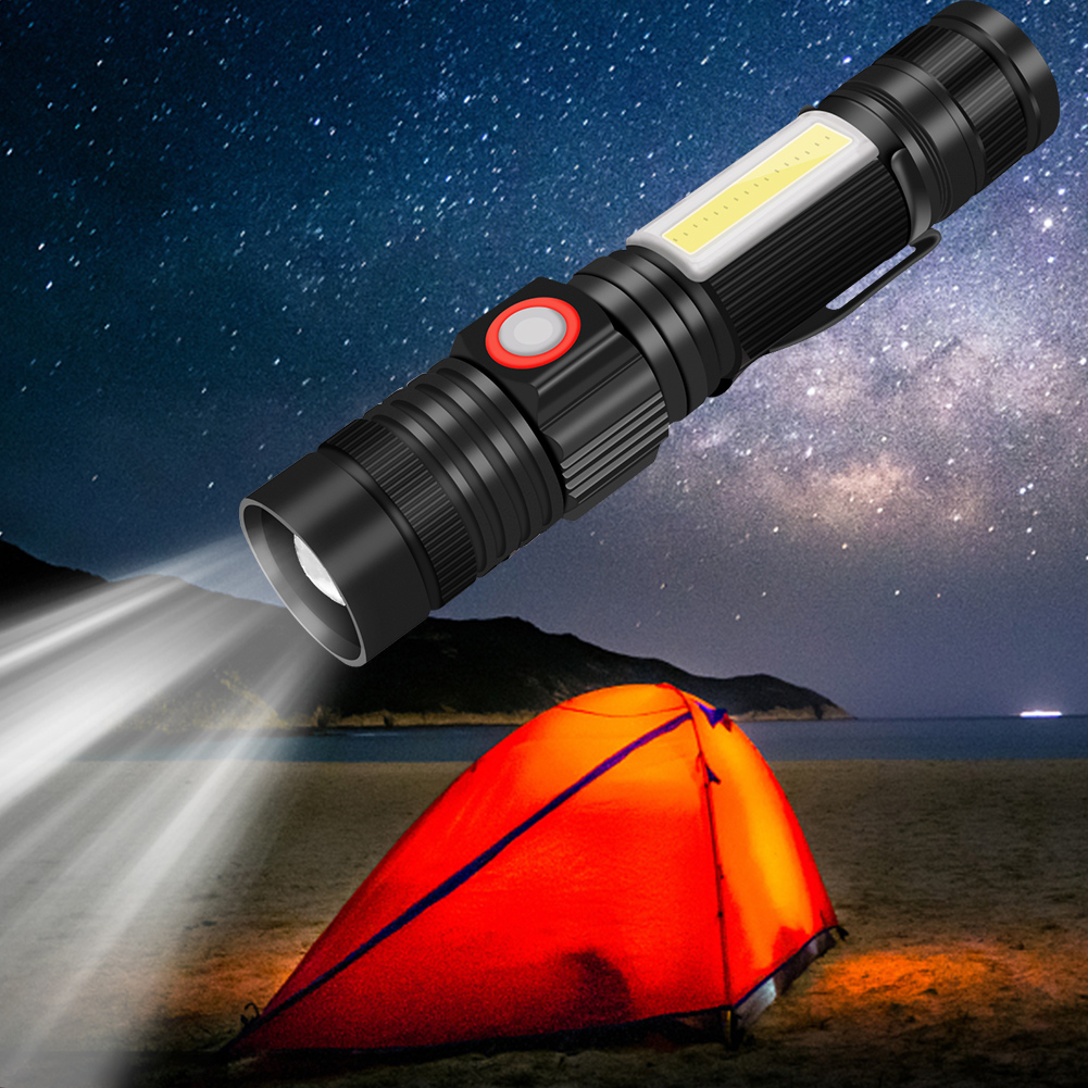 

Aluminum Alloy Waterproof Zoomable Flash USB Charging Hiking LED Torch, 501 Original