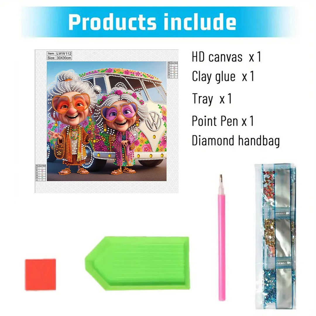 Grandma - Diamond Painting - Partial Special Shaped Drill(Canvas|30*30cm)