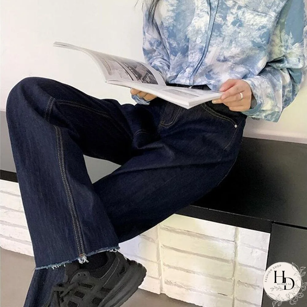 Woman Jeans High Waist Clothes Wide Leg Denim Clothing Blue Streetwear Vintage Quality Fall Fashion Harajuku Straight Pants