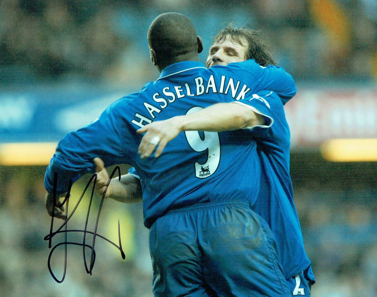 Jimmy Floyd HASSELBAINK SIGNED Autograph 10x8 Photo Poster painting C AFTAL COA Chelsea Legend