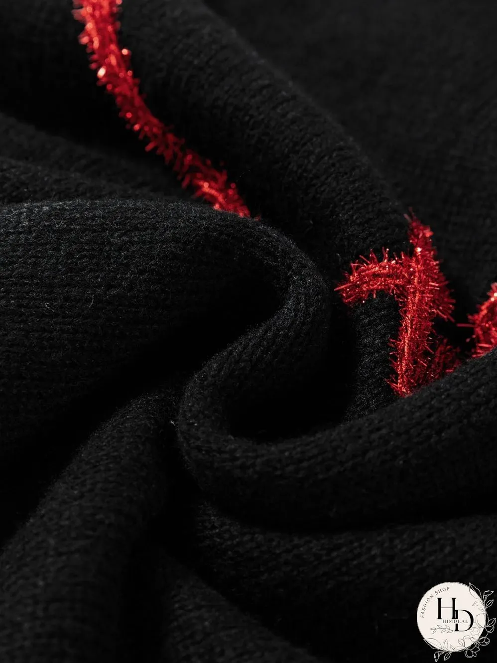Heartfelt Black Graphic Round Neck Sweater