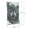 DIY Full Round Drill Diamond Painting 5D ferocious wolf Poster Kit
