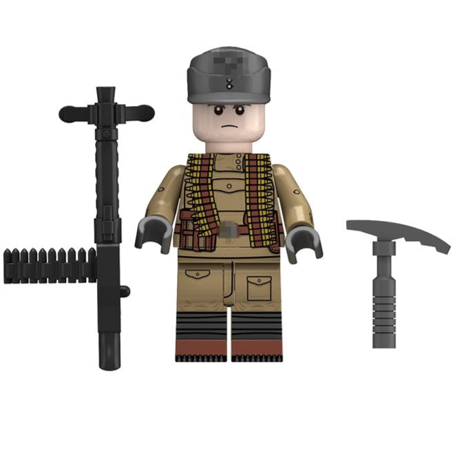 WW2 German Gebirgsjager Soldier (MG34) Custom Military Minifigure Minifigure Bricks monstertoys