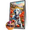 (40*60cm)Spotted Dog - Round AB Drill Diamond Painting