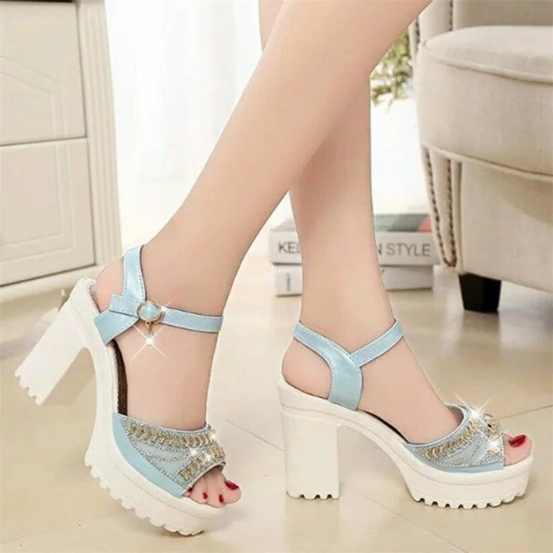 Designer 2021 new sexy fashion women's sandals summer diamond fish mouth muffin platform High heels casual slippers womens shoes