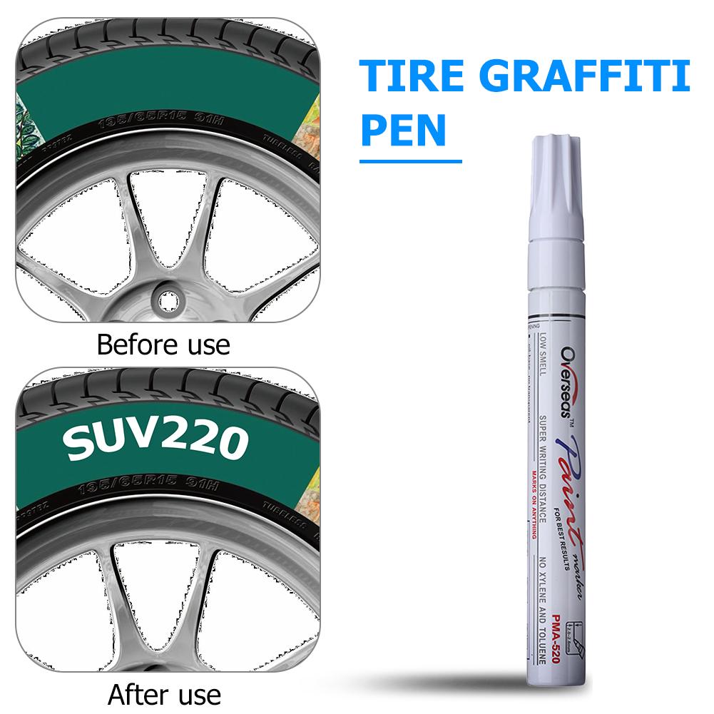 

Waterproof Car Tire Tread Permanent Paint Marker Pen Graffiti Pen, White, 501 Original