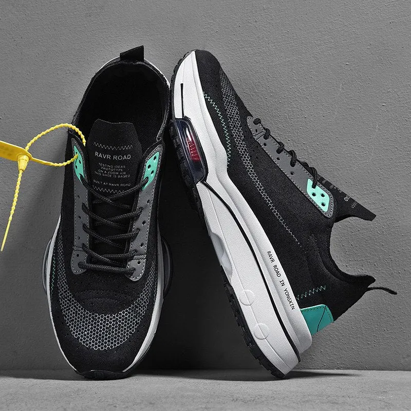 Genuine Leather Men Running Shoes For Women Sping Breathable Walking Athletic Sport Shoes Designer Comfortable Jogging Sneakers