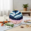 29x29cm DIY Cotton Embroidery Kit with Embroidery Hoop Pre-Printed Pattern Needlework Handmade Landscape Hand Stitch Kit for Craft Lover Gift