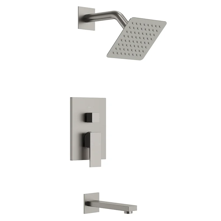EVERSTEIN Single Handle 2-Spray Bathtub and Shower Faucet in Brushed Nickel SFS-1172-NK