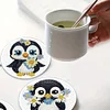 4Pcs DIY Penguin Wooden Diamond Painting Coasters
