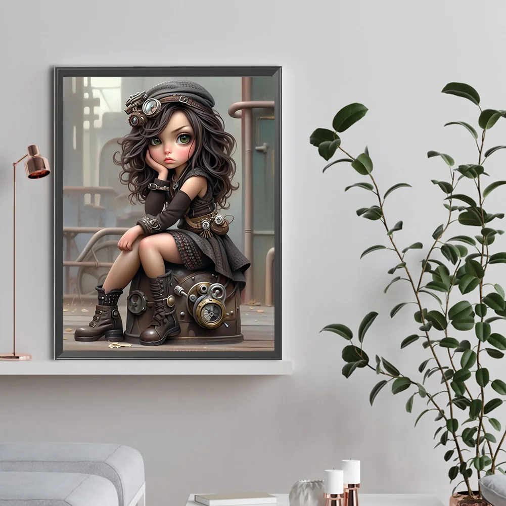 Diamond Painting - Full Round Drill - Sweet Cool Girl(Canvas|30*40cm)