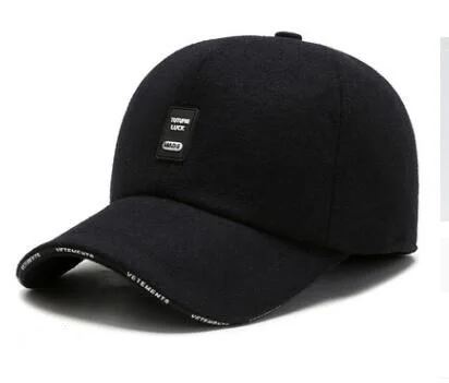Trend Mens Womens Hat Autumn Winter Woolen/Felt Ear Protectors Snapback Men Baseball Cap Velvet Thermal Leisure
