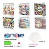 (US Only)6PCS DIY Birthday Wishes Diamond Art Greeting Cards Congratulations Cards & Gift