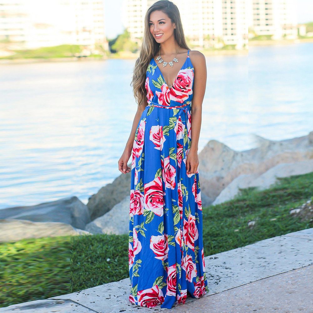 Halter print beach dress