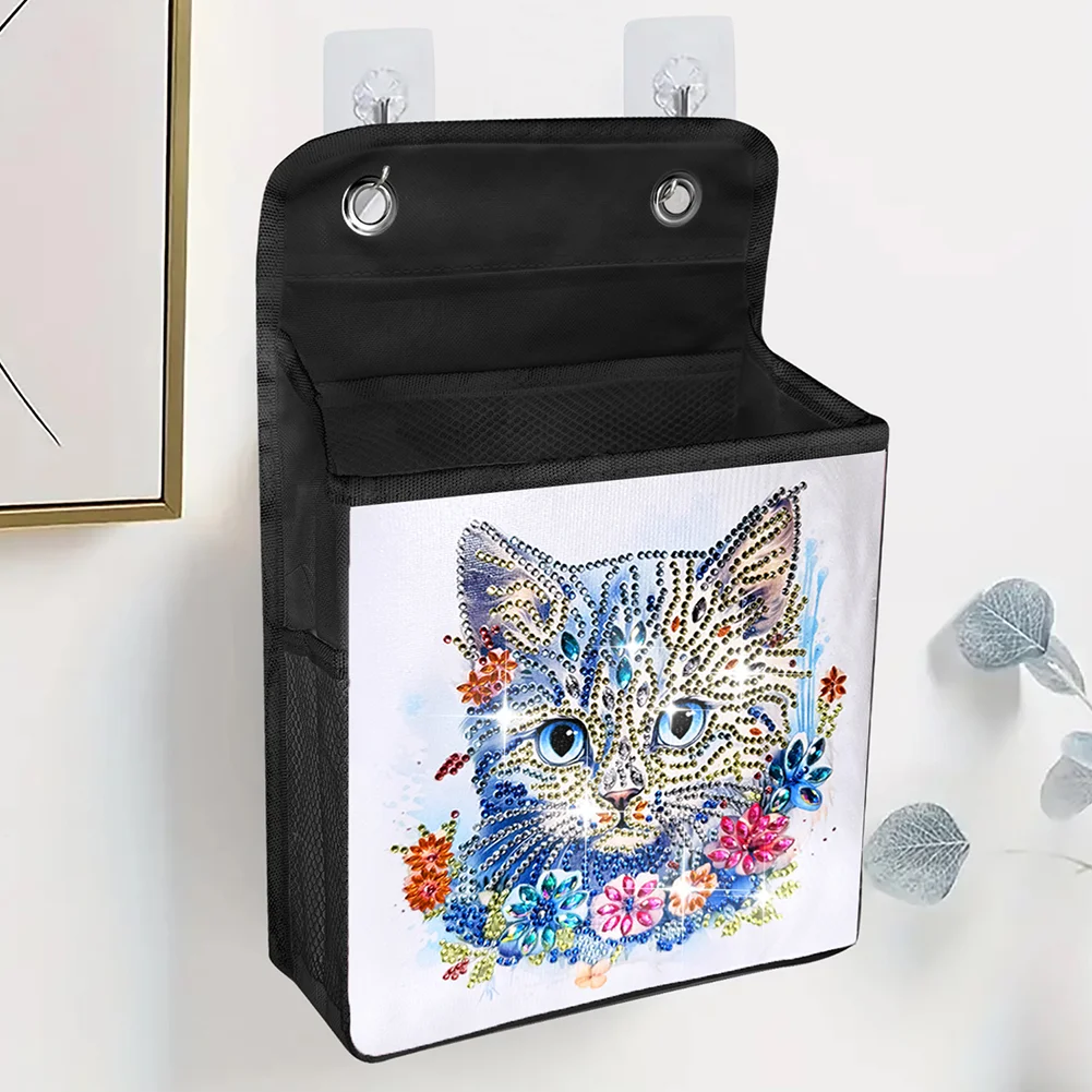 DIY Flower Cat Diamond Painting Storage Bag Diamond Art Sundries Holder Bag