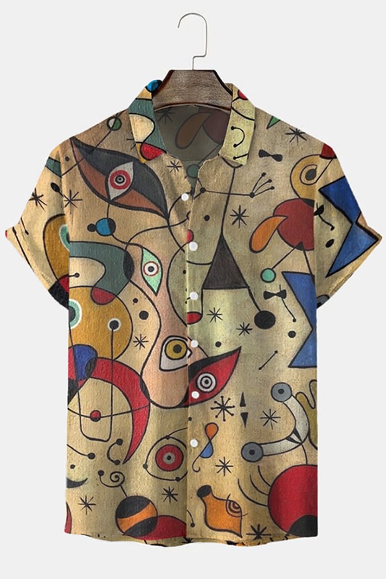 Resort-Inspired Abstract Pattern Casual Shirt