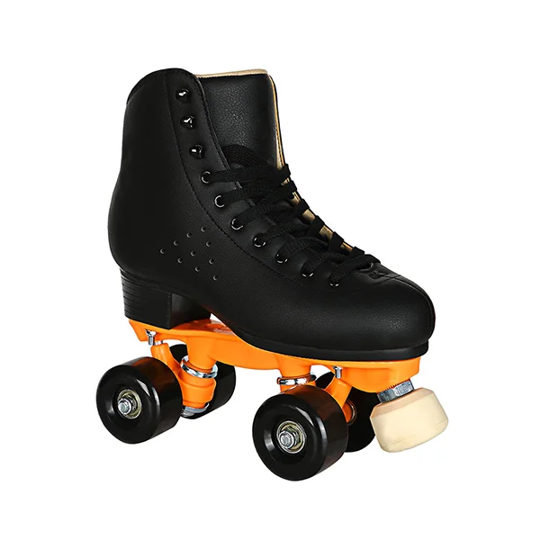 Double Row Black Cowhide Roller Skates
