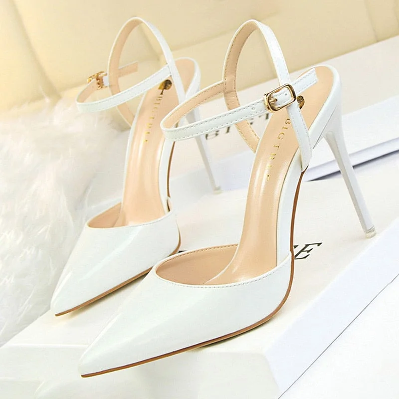 BIGTREE Shoes Fashion High Heels Shoes Patent Leather Woman Pumps Sexy Women Heels Blue Sliver Stiletto Heels Women Sandals 2022