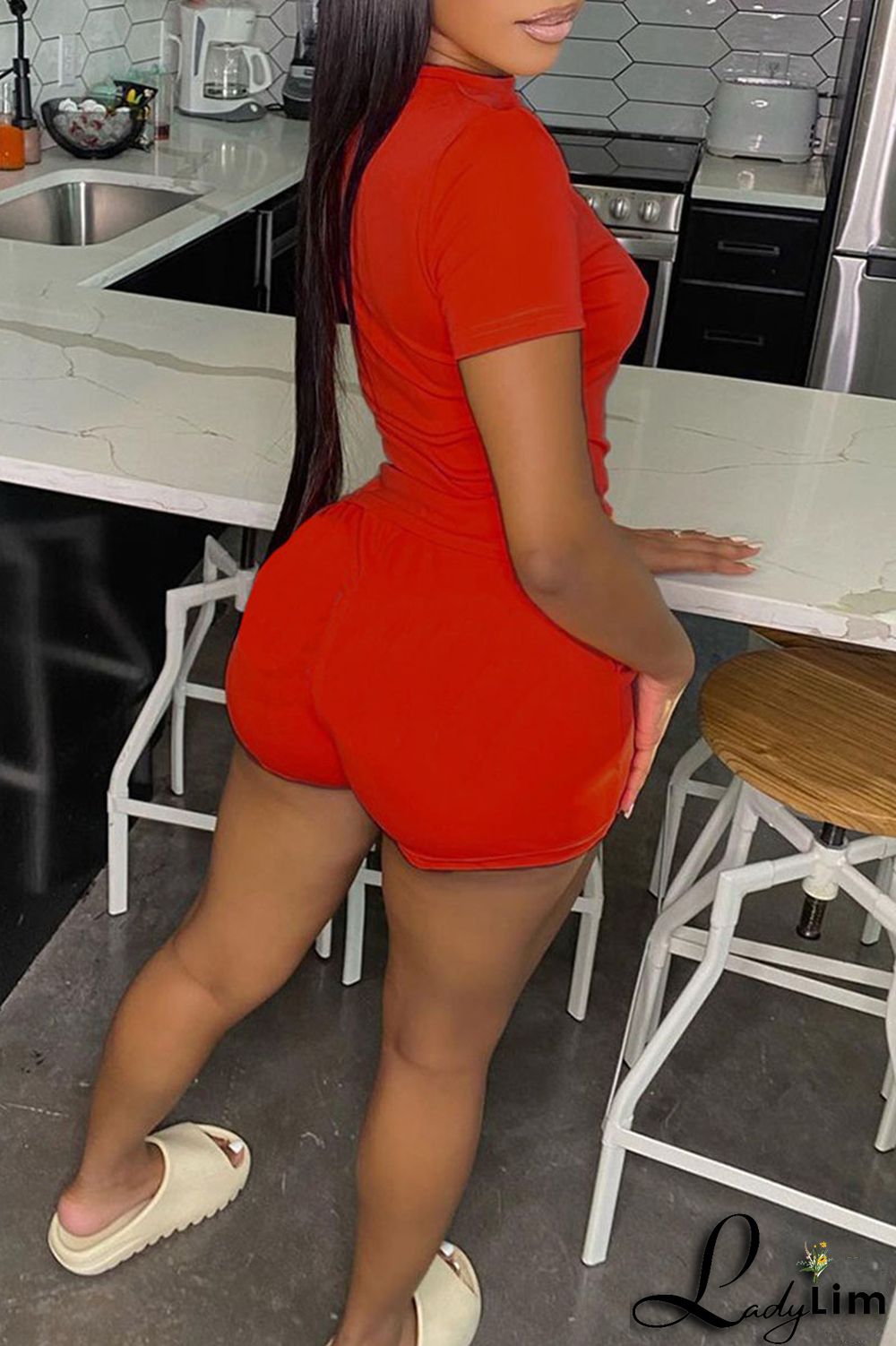 Green Casual Solid Patchwork O Neck Short Sleeve Two Pieces