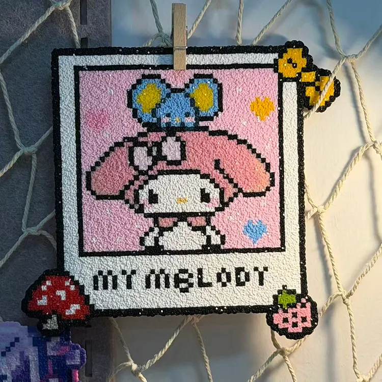 Melody in a Polaroid frame Digital Pattern 