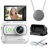 Compact Panoramic Action Camera Anti-Shake WiFi Mini Sports Camera 2.0in Flip Screen with Magnetic Neck Strap for First-person View Shooting