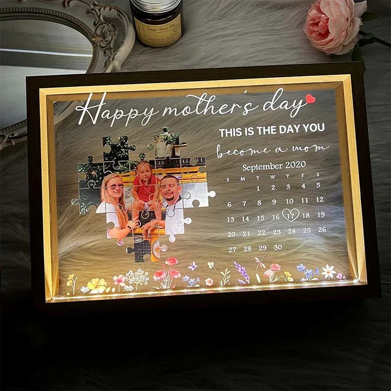 Loveyoufancy Personalized This Is A Day You Become A Mom Light Frame