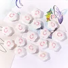 Lovely Painting Pink Flower Butterfly Beads DIY Jewelry Accessories